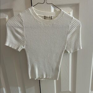 Altar'd State Cream Ribbed Crop Top